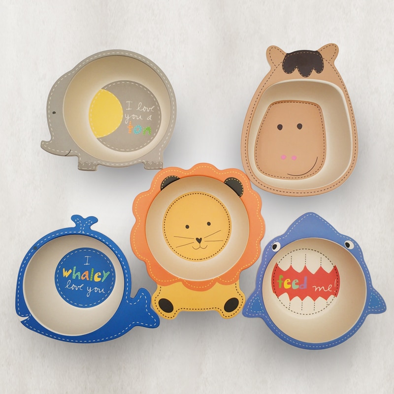 Bamboo Kids Plate Non-Toxic Tableware